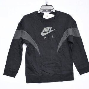 Nike Girl's Loose Fit Black Gray Sweatshirt Nike Logo Color Size Large NWTS